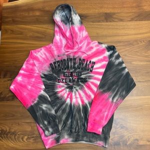 Womens Destinations Rehoboth Beach Delaware Hoodie Sweatshirt Tie Dye